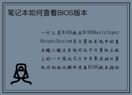 笔记本如何查看BIOS版本